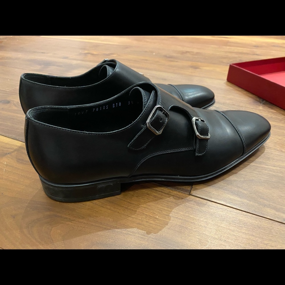 SOLD  New Ferragamo Double Monkstrap Dress Shoes - Black